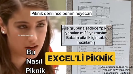 Toplam 21 Kişilik Aile Pikniğini Organize Eden Babanın Oluşturduğu Pek Detaylı Excel Tablosu