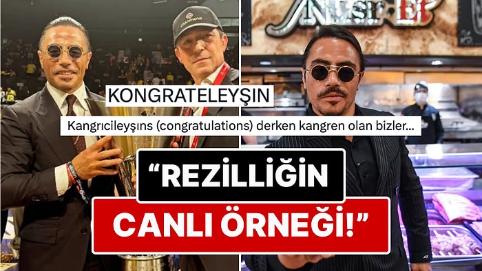 X'te Gündem Oldu: Fenerbahçe'nin Şampiyonluk Kutlamasına Katılan Nusret'in İngilizcesi Yerin Dibine Sokuldu!
