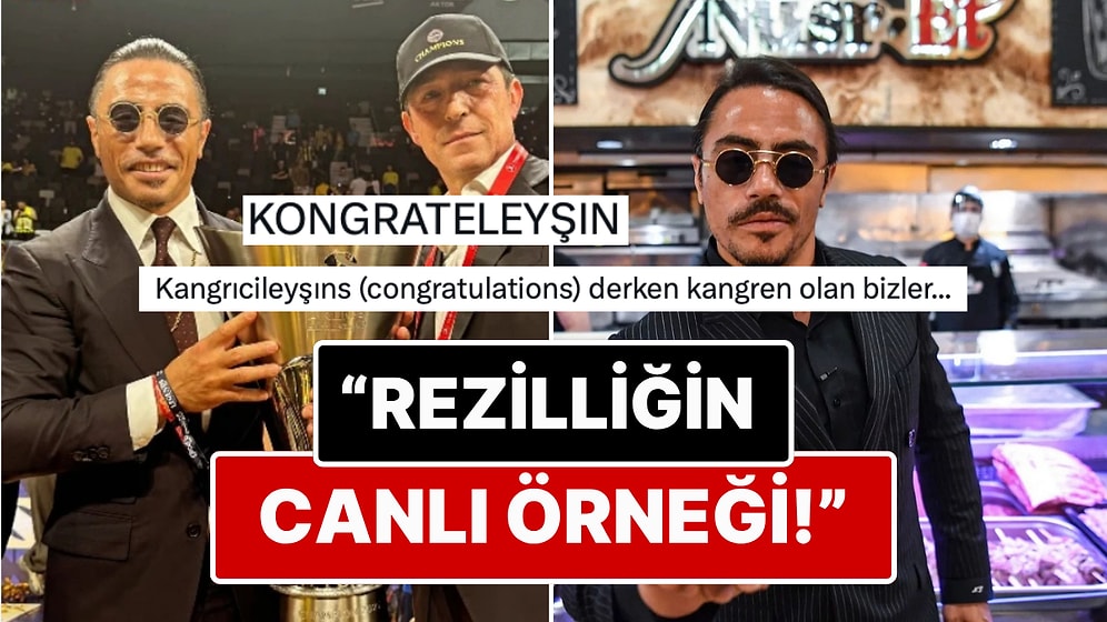 X'te Gündem Oldu: Fenerbahçe'nin Şampiyonluk Kutlamasına Katılan Nusret'in İngilizcesi Yerin Dibine Sokuldu!