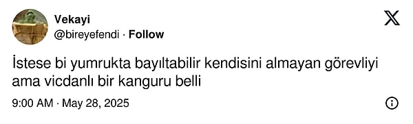 Vicdanlı olduğu belli.