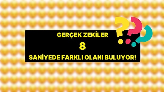 8 Saniyede Farklı Olanı Buluyorsan Türkiye'nin %80'inden Zekisin Demektir!