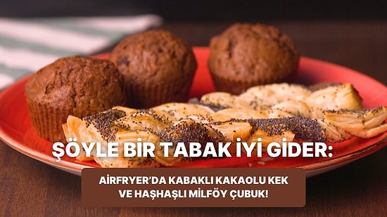 Philips Çift Hazneli Airfryer'da Kabaklı Kakaolu Kek ve Haşhaşlı Milföy Çubuk Nasıl Yapılır?