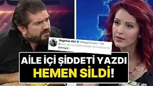 Bir süre önce olaylı bir şekilde boşanan gazeteci Nagehan Alçı ve Rasim Ozan Kütahyalı’nın arasında sular bir türlü durulmuyor. Nagehan Alçı, bugün sosyal medya hesabından aile içi şiddet konulu yaptığı bir paylaşımı kısa süre sonra sildi.