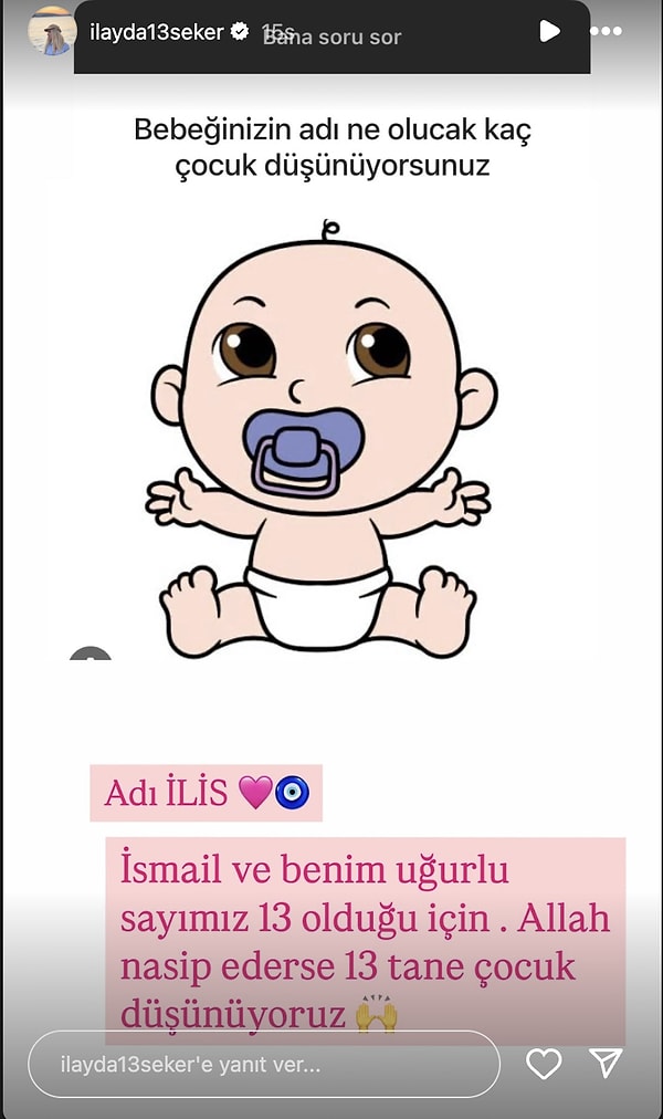 İlayda Şeker, bebeklerinin adını açıkladı. Görseli