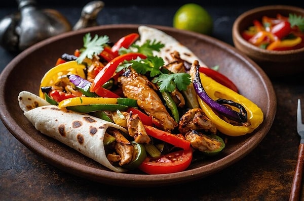 5. Renkli Sebzeli Fajita Sote ve Baharatlı Kabak Dilimleri