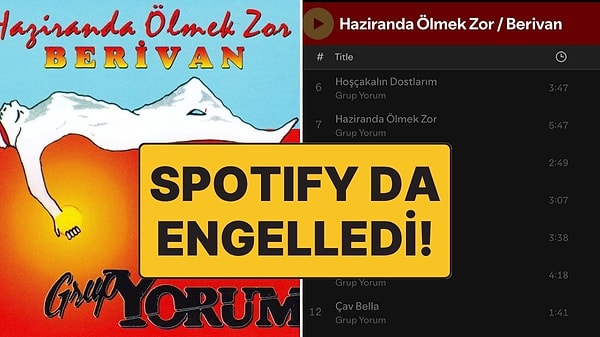 Bir Sansür Daha! Youtube’dan Sonra Spotify da Grup Yorum Şarkılarını Engellendi