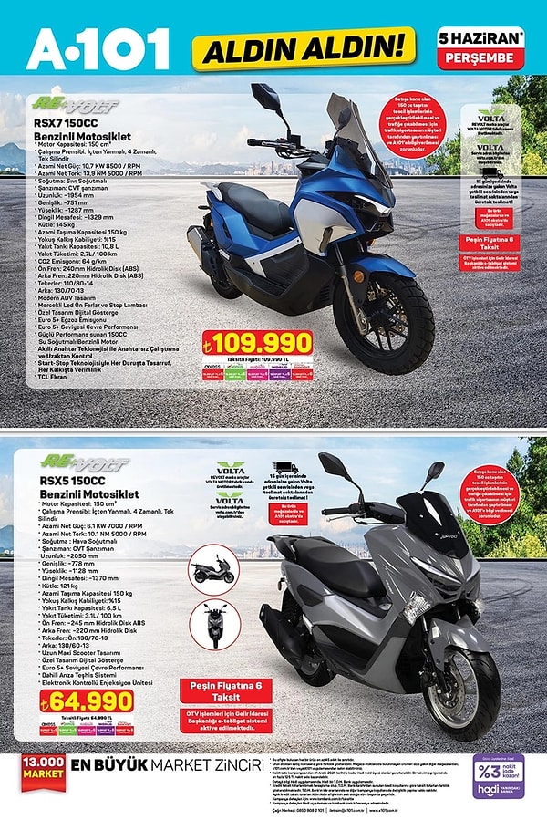 A101 benzinli motosiklet
