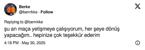 O tweet de geldi...