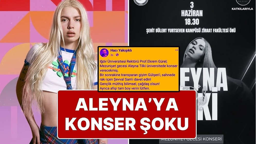 Iğdır Üniversitesi, 'Tepkiler' Nedeniyle Aleyna Tilki Konserini İptal Etti, ‘Havadan Dolayı’ Dendi!