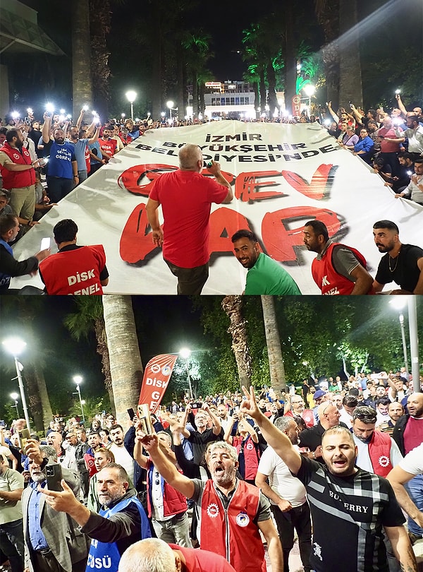 İzmir’de 29 Mayıs’tan bu yana işçi grevi devam ediyor. Görseli