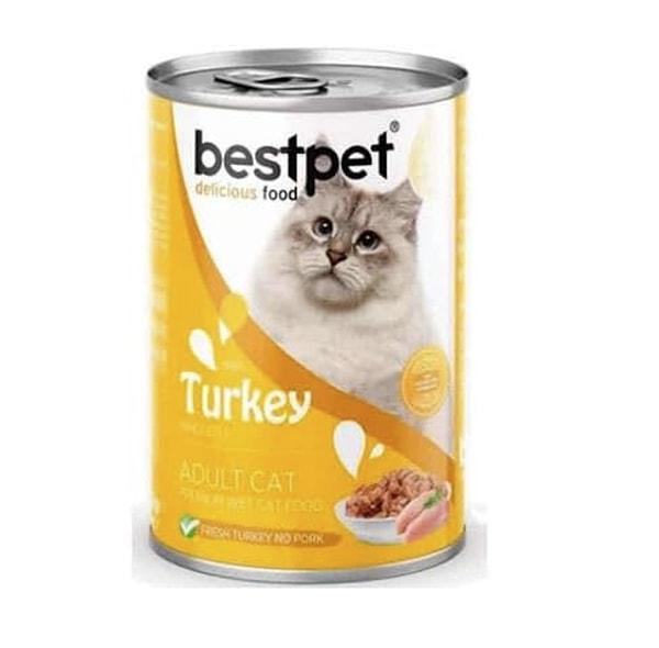 Bestpet Yetişkin Kediler İçin, Taze Hindi Parça Etli Ve Soslu Yaş Mama