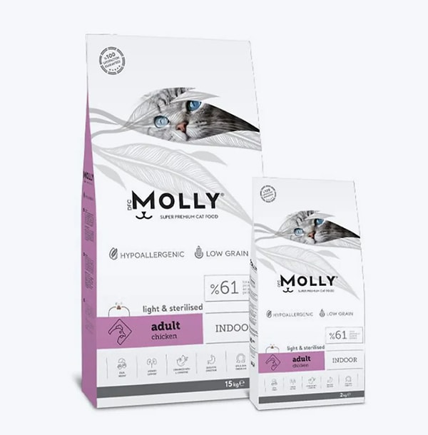 10. Molly Kısırlaştırılmış Tavuklu Kedi Maması