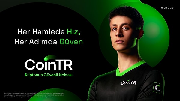 Hız, Strateji, Güven: CoinTR x Arda Güler Görseli