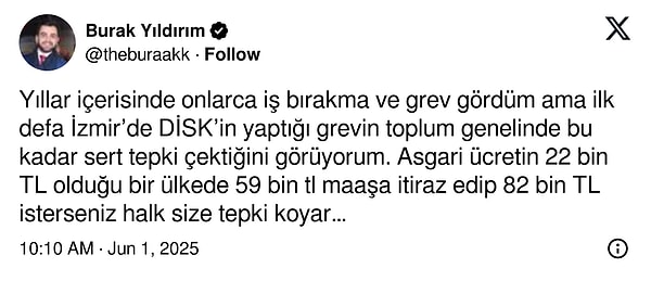 "Grevin bu kadar sert tepki çektiğini görüyorum..."