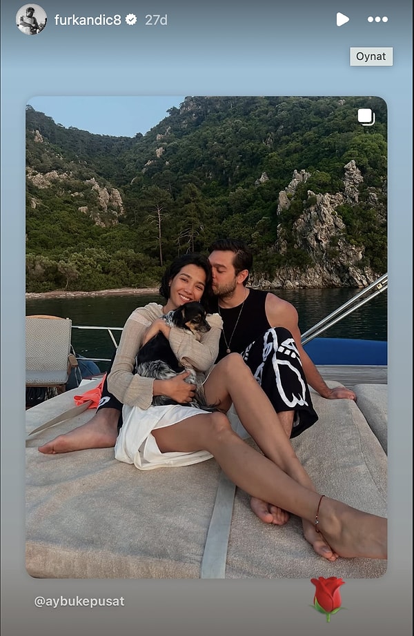 Aybüke Pusat'ın ilk gönderisini saniyesi saniyesine takip eden Furkan Andıç da jesti es geçmedi.