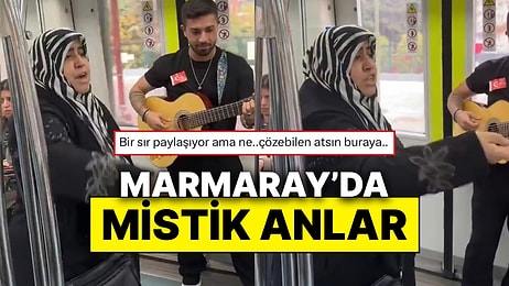 Marmaray’da Bir Kadının Fonda Gitarla Anlaşılmayan Bir Konuşma Yapmasıyla Garip Anlar Yaşandı