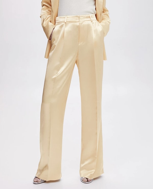 5. Butter yellow saten palazzo pantolon, 2025’in en trend renk ve kesimlerinden!