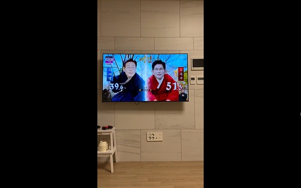 Seçim sonuçları iki başkanın çeşitli yarışlarda geçtiği bir animasyon ile açıklandı. Görseli