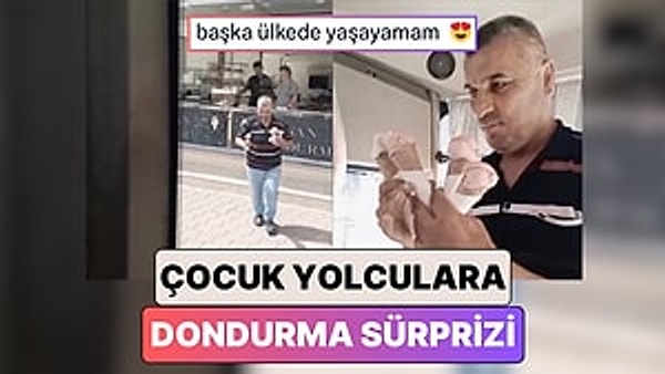 Adana'da bir otobüs şoförü, aracını durdurup minik yolcularına dondurma aldı. Adana sıcağında yaptığı bu jest kalpleri ısıttı.