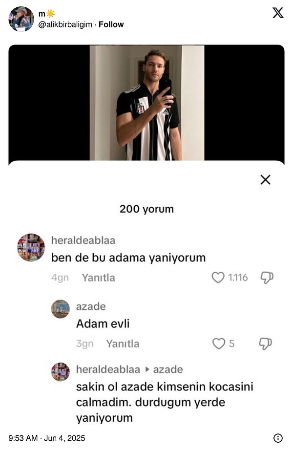 Kendi halinde yanıyor.
