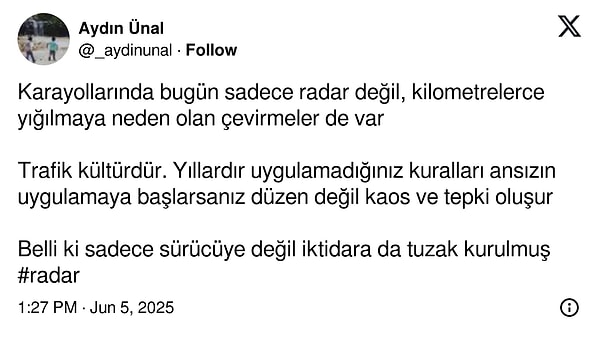Hükümete yakınlığı ile bilinen Yeni Şafak gazetesinin yazarı Aydın Ünal’ın paylaşımı 👇