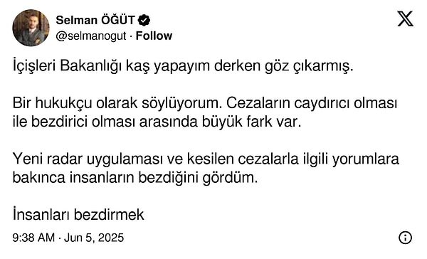 Bayram tatili öncesi kesilen trafik cezalarına sosyal medyada da tepkiler gelmeye devam ediyor. 👇