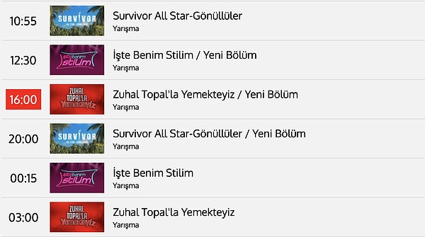 6 Haziran Cuma TV8 Yayın Akışı Görseli