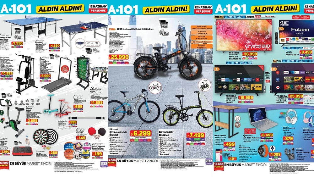 A101'e Katlanabilir Elektrikli Bisiklet Geliyor! 12 Haziran 2025 A101 Aldın Aldın Kataloğu