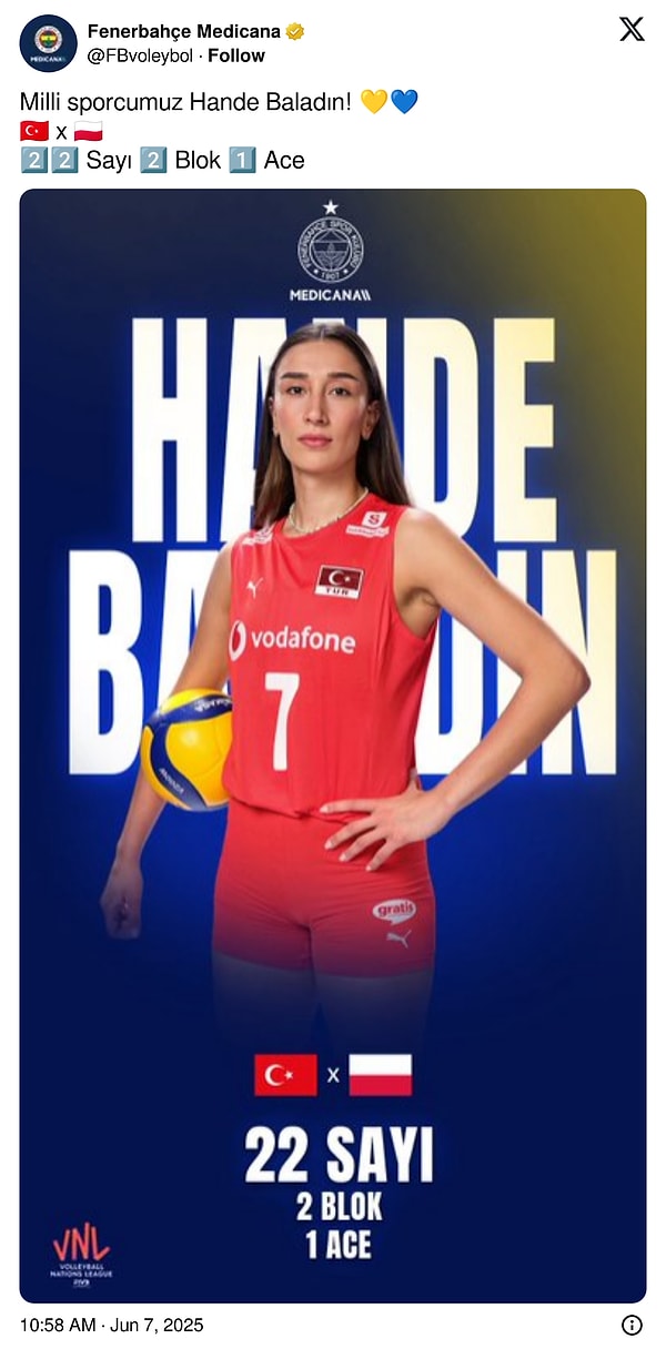 Fenerbahçe de yaptığı paylaşımla oyuncusu tebrik etti