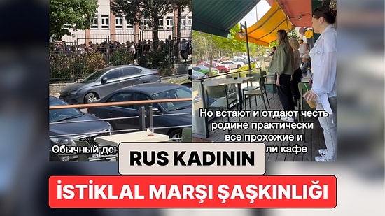 Rus Kadın Bir Okul Bahçesinde İstiklal Marşı Okunurken Dışardaki İnsanların da Marşa Katıldığı Anları Paylaştı