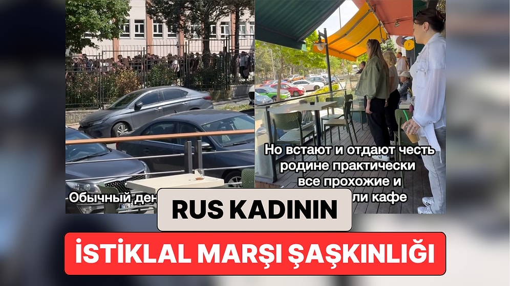 Rus Kadın Bir Okul Bahçesinde İstiklal Marşı Okunurken Dışardaki İnsanların da Marşa Katıldığı Anları Paylaştı