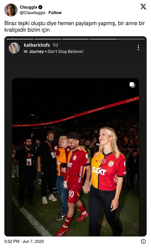 Eşi Katrin Kerkhofs'tan hemen paylaşım geldi
