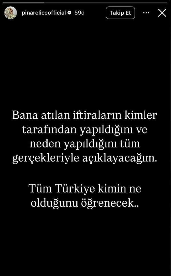 Pınar Eliçe iddiaların artmasıyla yeni bir paylaşımda bulundu...