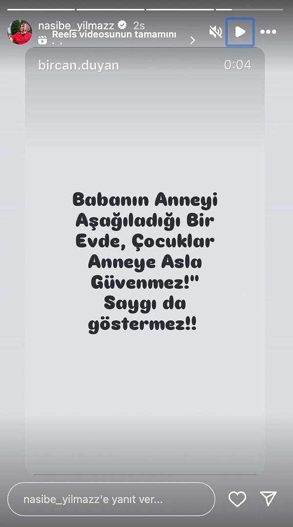 Eşi Reynmen'in annesini takipten çıkmasına, kaynanasının oğluyla fotoğraflarını kaldırmadısına rağmen Nasibe Yılmaz'ı takip etmeye devam eden Emire Cansu'nun sabrı taştı.