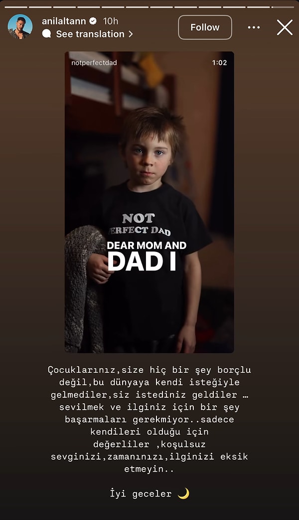 Sosyal medya hesabından anne babalığa dair bir video paylaşan Anıl Altan, bir de ebeveynlik dersi verdi.