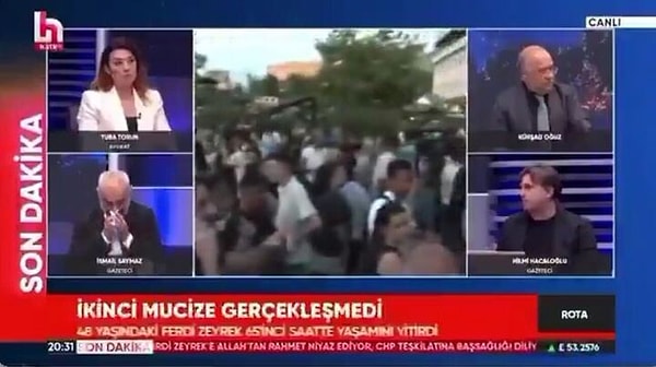 Özel’in, Ferdi Zeyrek’in ölümüne ilişkin yaptığı duygusal açıklama sonrası canlı yayında yorumcular gözyaşlarına boğuldu. Görseli