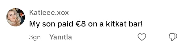 Bir gofret için ödenen fiyat 8 euro.