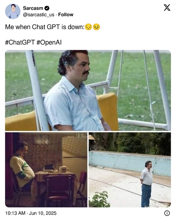 ChatGPT çökünce ben;