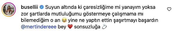 Buse Ünlü de sevdiceğinin paylaşımına bu notu bıraktı!