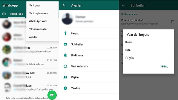 7. Daha net görebilmek adına yazıları büyütebilirsiniz.