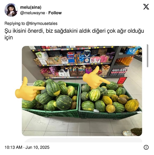 Yapay zeka işaretli karpuzları önerdi. Görseli