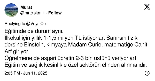 Tabii sorun sadece sağlıkta değil. Ücretleri 7 hanelere yaklaşan özel okul çalışanları da aynı durumda.