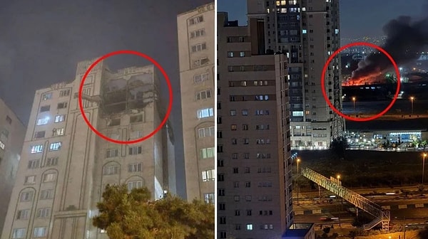 İsrail'in saldırı tehditleri sonrası İran'ın başkenti Tahran'ın merkezinde gece saatlerinde şiddetli patlamalar meydana geldi. Görseli