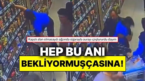 Dengesini Kaybeden Market Çalışanını Düşecekken Tutan Müşteri Karizmasıyla Alkışları Topladı!