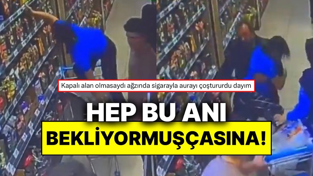 Dengesini Kaybeden Market Çalışanını Düşecekken Tutan Müşteri Karizmasıyla Alkışları Topladı!