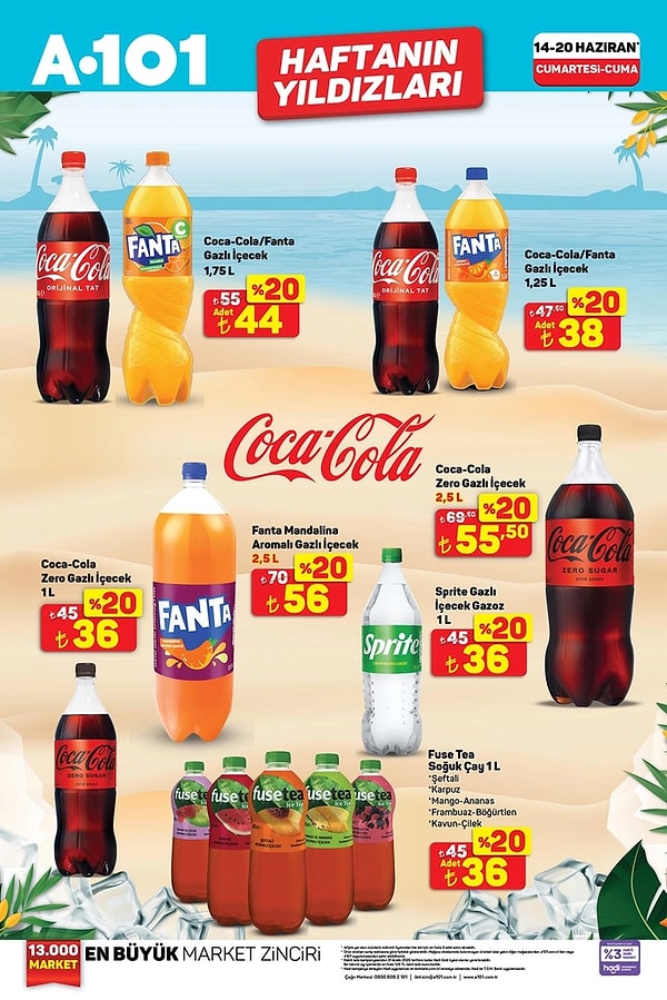 Coca-Cola / Fanta Gazlı İçecek 1,75 Litre 44 TL