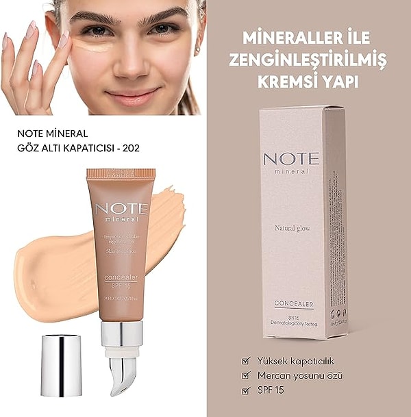Note Mineral Concealer 202 SPF 15 Göz Altı Kapatıcısı