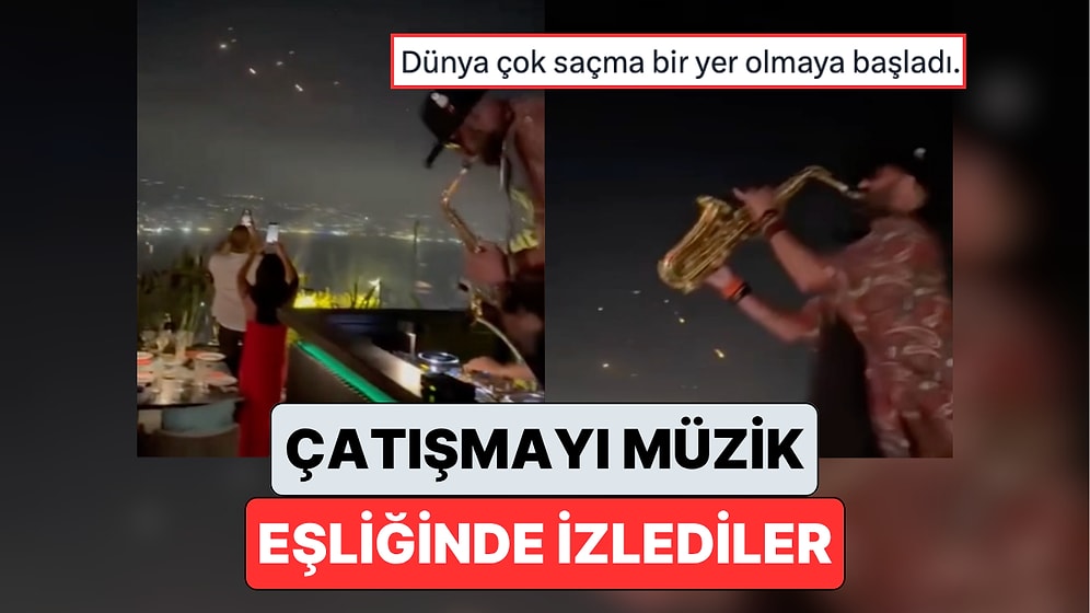 Lübnan'da Bir Mekanda Eğlenen İnsanlar İran ve İsrail Arasında Atılan Füzeleri Müzik Eşliğinde İzledi