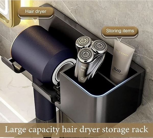 Busstier Saç Kurutma Makinesi Tutucu Banyo Organizeri