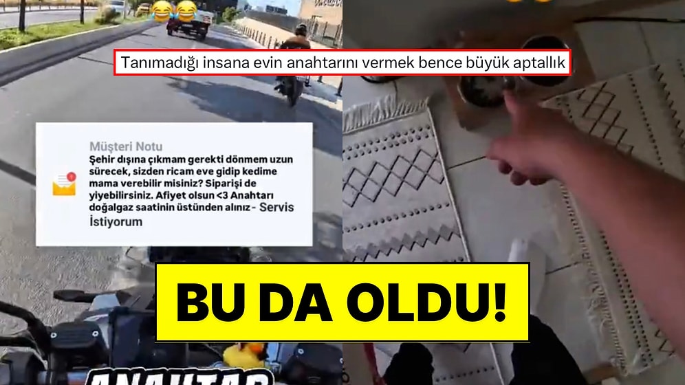 Müşteri Kuryeden Kedisini Beslemesini İstedi: Anahtarla Eve Giren Kurye O Anları Paylaştı